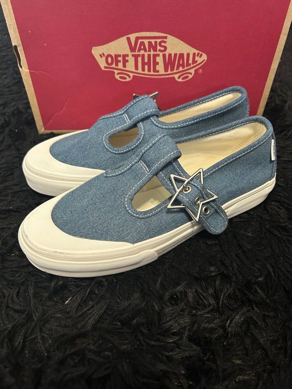 VANS Mary Jane Style 93 Denim blue star buckle shoes sneakers women’s 9 new